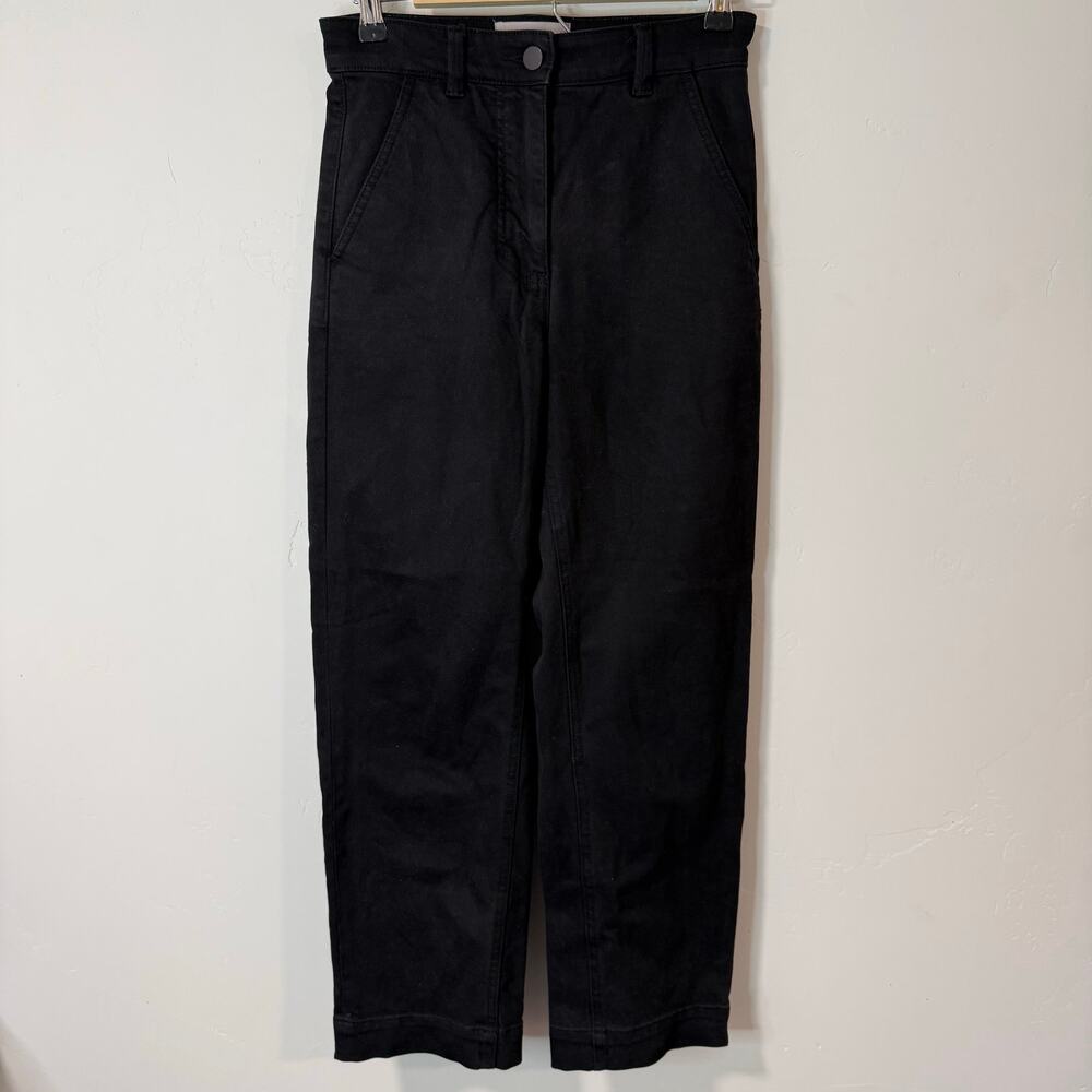 Everlane Women's Cropped Straight Pants Black 00 Cotton Stretch